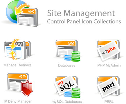site management - control panel icon set