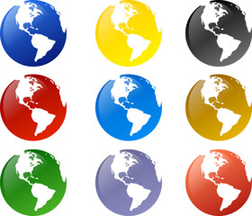Globe in various color