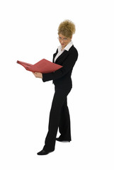 Business woman with red folder