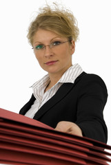 Business woman with red folder