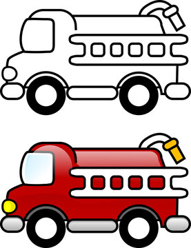 coloring illustration - Fire Truck