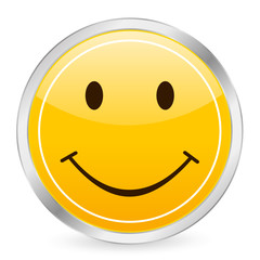 smile face yellow circle icon