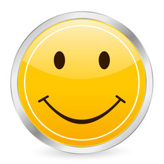 Fototapeta premium smile face yellow circle icon