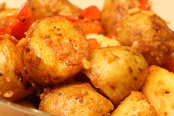 Potatoes with red peppers