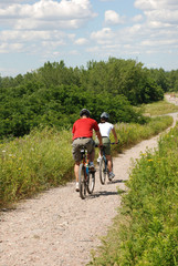 Naklejka premium Two bikers on rural road