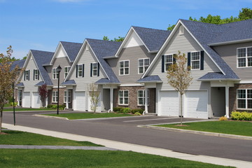 Row of new town homes waiting for occupancy