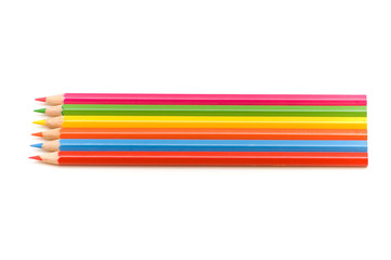 Coloured pencils isolated on the white background