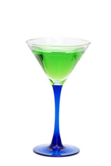 Green cocktail isolated on the white background