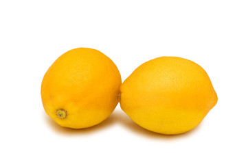 Two lemons isolated on the white background