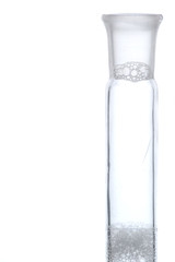 one white flask in laboratory