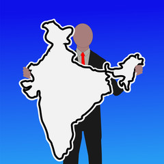 Business man with India sign