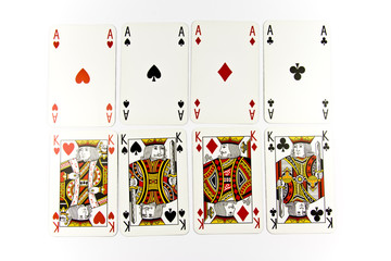 Four kings and aces of cards