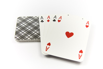 Four aces in poker cards