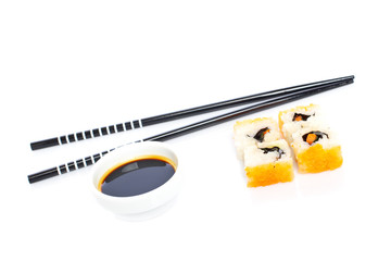Sushi and soy sauce