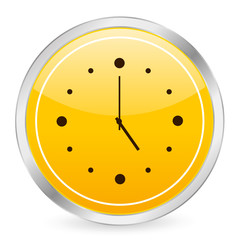 clock yellow circle icon