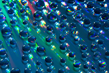 Small Water Spheres over Bright Background