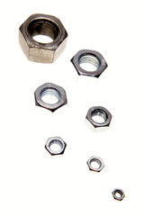 Assorted nuts on white background