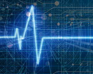 Heart beat on clinic monitor