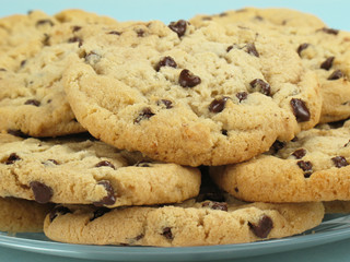Plate of Chocolate Chip Cookies