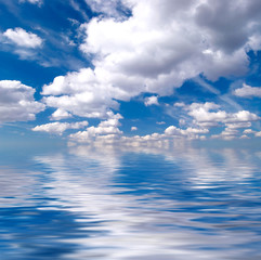 Blue sky over water