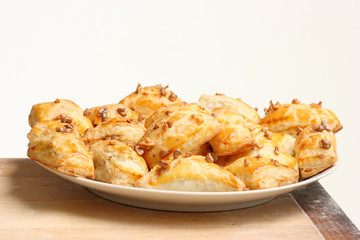 Puff cakes on a dish
