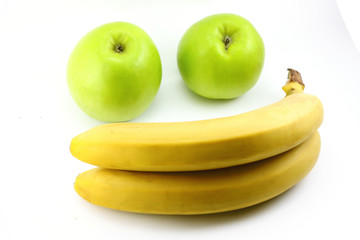 Apples, bananas and orange. smile