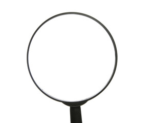 Top Of Simple Magnifying Glass Over White Background