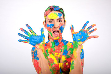 sexy colour hands woman