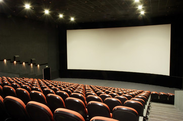 cinema screen and seats - obrazy, fototapety, plakaty