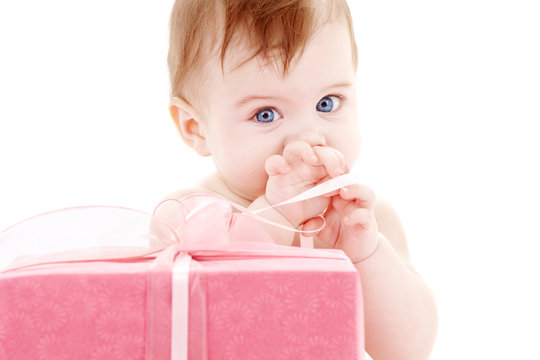 Baby Boy With Gift Box