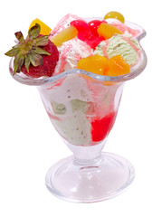 Ice cream with fruits and berries