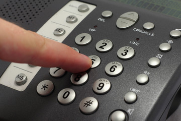 Dailing number on a telephone