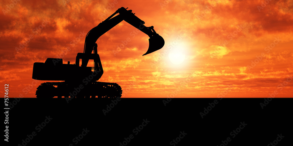 Wall mural Excavator