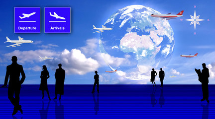 Stylized global Travel conceptual illustration