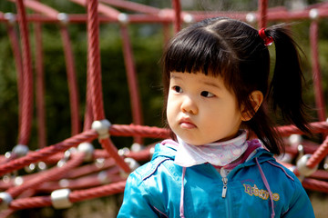 Korean girl at the playground.