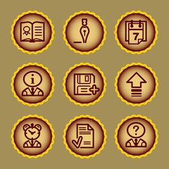 Brown contour web icons, set 2