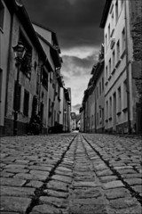 Gasse in Altenburg Zentralperspektive