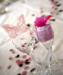 Butterfly bride place setting