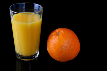 fresh orange and juice