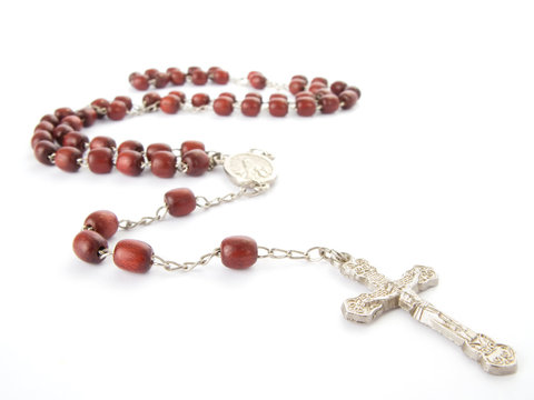 Rosary isolated over white background