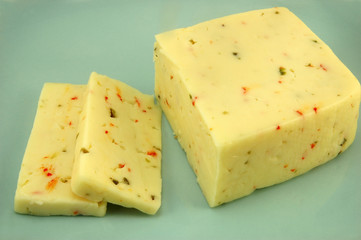 Havarti cheese with jalapeno peppers