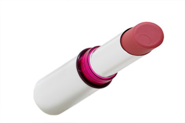 silver lipstick tube isolated on white