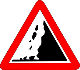 a0079 - Panneau danger chutes de pierres