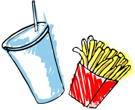 soda and fries