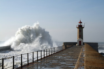 lighthouse in oporto