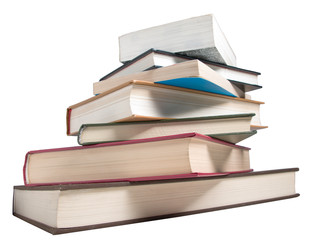 Stack of books isolated on the white