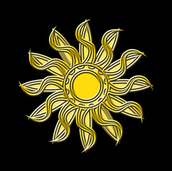 Fototapeta premium Gold Sonne schwarz