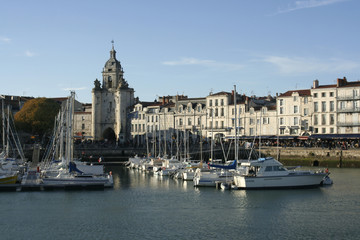Obraz premium La Rochelle, le port, la Tour de la Grosse Horloge
