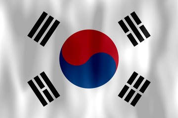 Naklejka premium drapeau corée du sud south korea flag