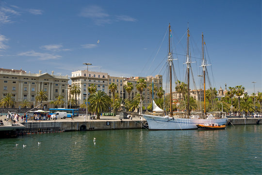 Beautiful Yacht In Barcelona Port